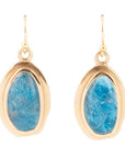 Impressions Blue Apatite Golden Drop Earrings