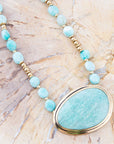 Impressions of Blue Amazonite Freeform Necklace