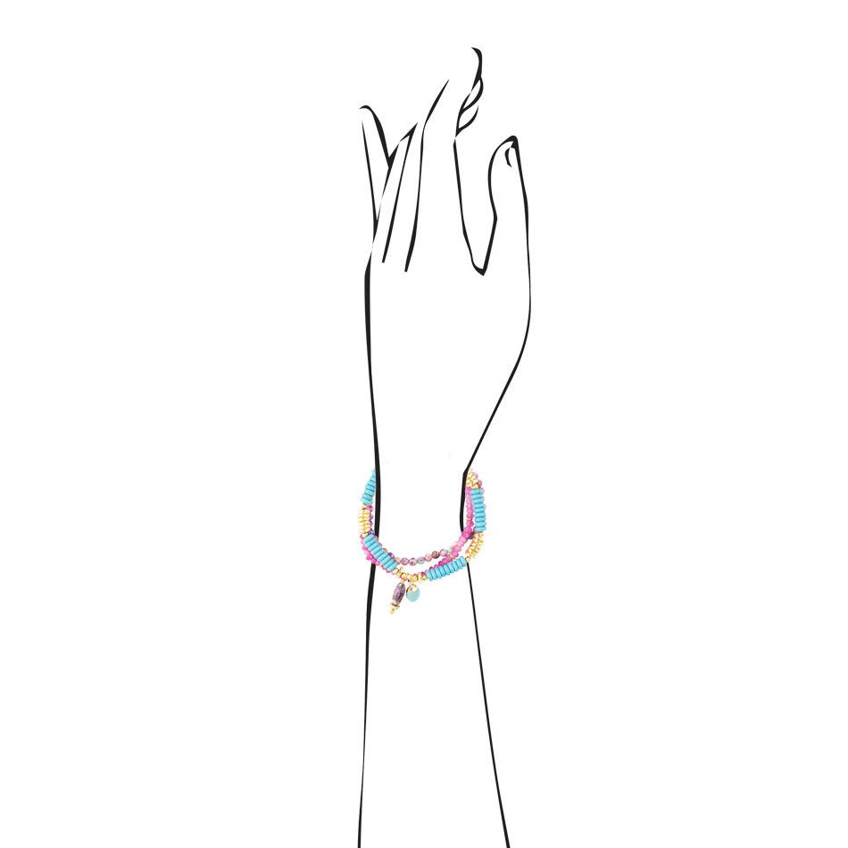 In Bloom Turquoise and Jade Stack Bracelet