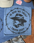 In God We Trust Cowboy Trump Graphic Tee