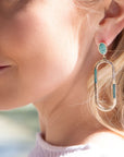 In the Loop Blue Chrysocolla Golden Earrings