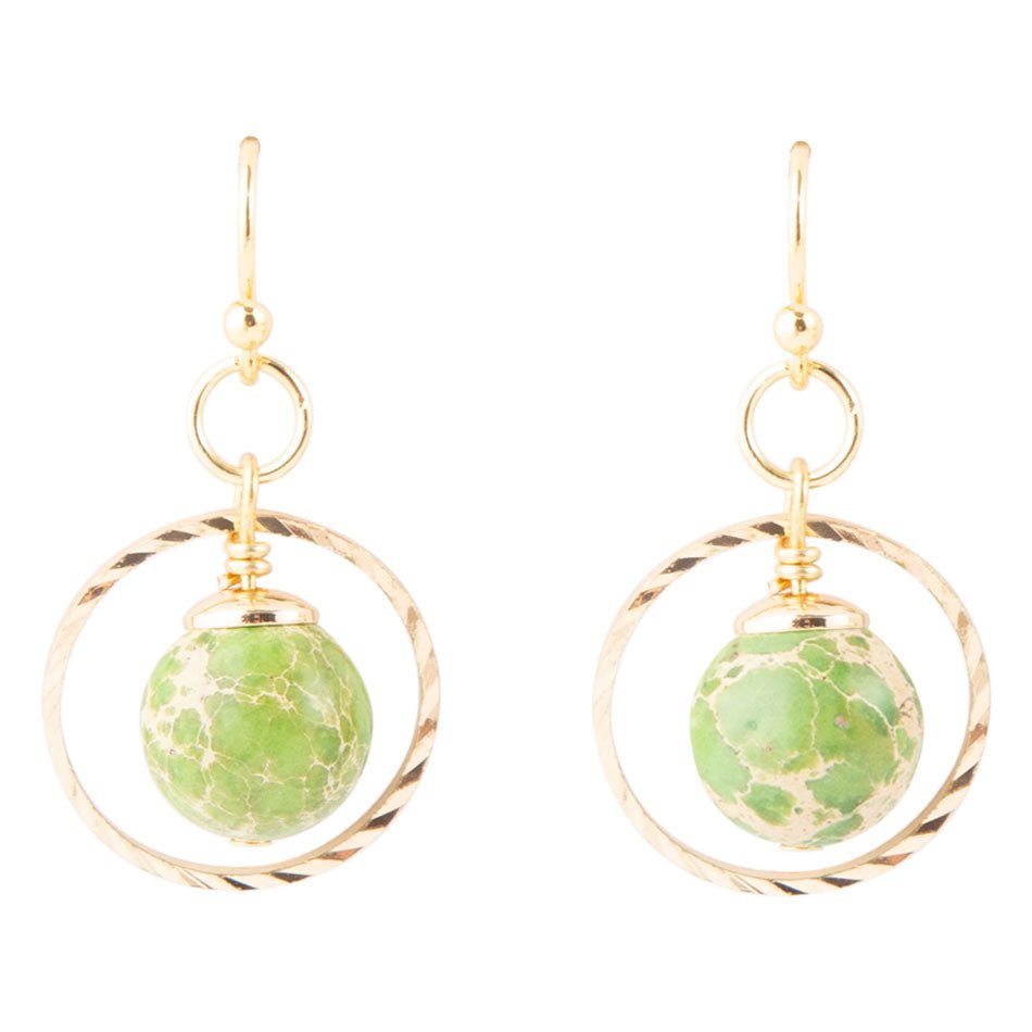 In The Loop Green Jasper Earrings