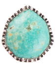 Intricate Green Turquoise and Sterling Silver Ring