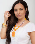 Iris Orange Agate Statement Necklace