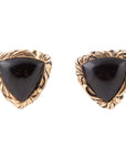 Jacquard Black Onyx Golden Earrings
