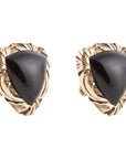 Jacquard Black Onyx Golden Earrings