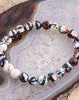 Agate Black and White Stretch Bracelet