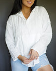 Emilia Lightweight Crinkle Pocketed Hoodie