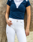 Juliette High Compression Show Breeches in White - Sample Sale
