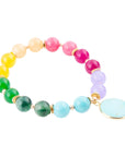 kaleidoscope Multistone Blue Turquoise Charm Bracelet