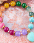 kaleidoscope Multistone Blue Turquoise Charm Bracelet