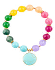 kaleidoscope Multistone Blue Turquoise Charm Bracelet