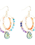 Kaleidoscope Multistone Golden Chandelier Earrings
