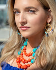 Kaleidoscope Multistone Golden Chandelier Earrings