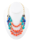 Kaleidoscope Multistone Statement Golden Necklace