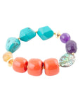 Keleidoscope Multistone Chunky Golden Bracelet