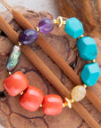 Keleidoscope Multistone Chunky Golden Bracelet