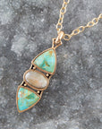 Labradorite and Turquoise Pendant Necklace