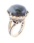 Black Labradorite and Golden Statement Ring