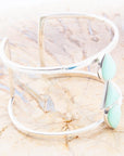 Lahana Green Chrysoprase Sterling Silver Statement Cuff Bracelet