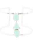 Lahana Green Chrysoprase Sterling Silver Statement Cuff Bracelet