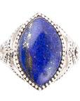 Blue Lapis and Sterling Silver Marquis Ring