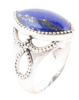Blue Lapis and Sterling Silver Marquis Ring
