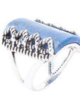 Blue Lapis Slice and Sterling Silver Ring