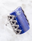 Blue Lapis Slice and Sterling Silver Ring