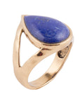 Lapis Teardrop Ring - Bronze