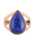 Lapis Teardrop Ring - Bronze