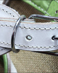 Large Leather Dog Harness Padded Genuine White Hilason