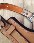 Large Leather Dog Harness Tan Padded Genuine With Matching Leash Hilason
