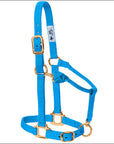 Large Weaver Horse Halter Nylon Heat Sealed Buckle Chin Throat Hurricane Blue