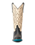 Classic Square Boot - Jet Black and Pale Ivory