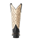 Classic Square Boot - Jet Black and Pale Ivory