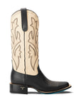 Classic Square Boot - Jet Black and Pale Ivory