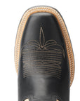 Classic Square Boot - Jet Black and Pale Ivory
