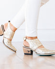 Robin Slingback Mule - Champagne Metallic