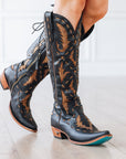 Reverie Knee High Corset - Jet Black and Burnt Caramel