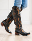 Reverie Knee High Corset - Jet Black and Burnt Caramel