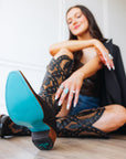 Reverie Knee High Corset - Jet Black and Burnt Caramel