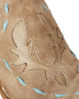 Reverie Knee High Corset - Latte Suede and Powder Blue