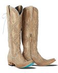 Reverie Knee High Corset - Latte Suede and Powder Blue