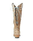 Reverie Knee High Corset - Latte Suede and Powder Blue