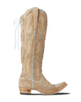 Reverie Knee High Corset - Latte Suede and Powder Blue