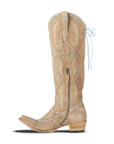 Reverie Knee High Corset - Latte Suede and Powder Blue