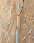 Reverie Knee High Corset - Latte Suede and Powder Blue