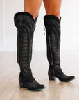 Lexington OTK Corset - Black Suede