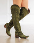 Lexington OTK Corset - Olive Suede